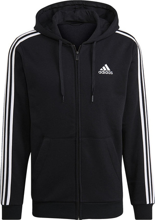 Bluza męska adidas Essentials Full-Zip Hoodie czarna GK9051