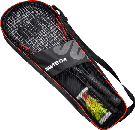 Zestaw do speed badmintona Meteor 2 rakietki aluminiowe, 3 lotki 16839