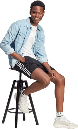 Spodenki męskie adidas Essentials Fleece 3-Stripes czarne IB4026