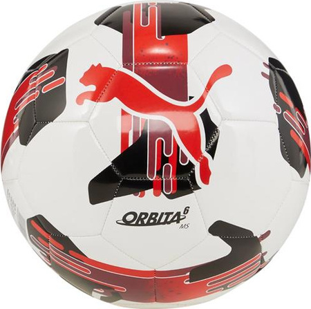Piłka nożna Puma Orbita 6 MS biało-czerwona 84335 04