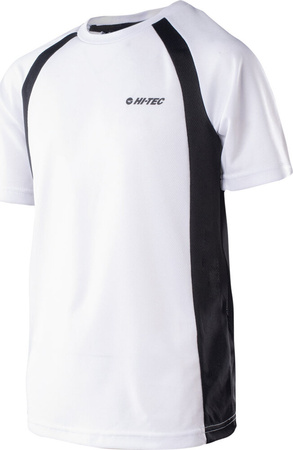 Dziecięca koszulka treningowa z krótkim rękawem Hi-tec Maven JRB biało-czarna rozmiar 152cm