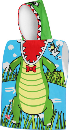 Ręcznik dziecięcy z kapturem Poncho krokodyl Nils Aqua NAR20 60×85 cm