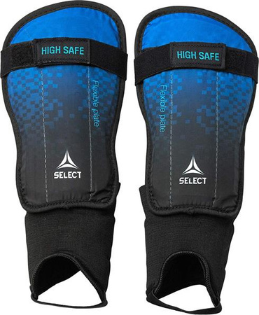 Ochraniacze piłkarskie na golenie piszczele nagolenniki Select High Safe czarno-niebieskie v23 17678