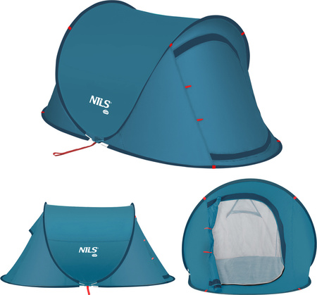 Namiot kempingowy turystyczny samorozkładający Nils camp NC3743 niebieski 220x120x95cm