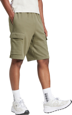 Spodenki męskie adidas Essentials Feel Cozy French Terry Cargo zielone JE6292