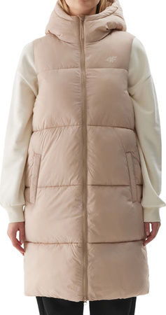 Kamizelka damska bezrękawnik 4F F143 beżowa 4FWAW24TVJAF143 83S