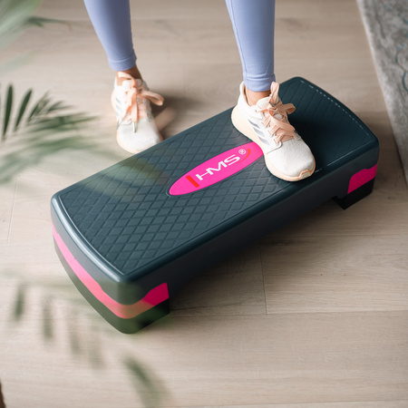 Step do ćwiczeń aerobiku HMS AS002 różowo-szary