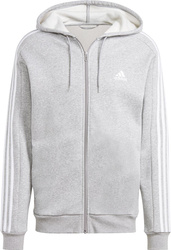 Bluza męska adidas Essentials Fleece 3-Stripes Full-Zip szara IJ6479