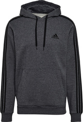 Bluza męska adidas Essentials Fleece 3-Stripes Hoodie ciemnoszara GK9082
