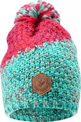 Dziecięca czapka zimowa z pomponem Bejo Zijo zielono-różowa