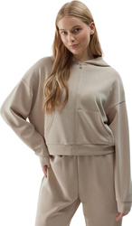 Bluza damska 4F F1002 beżowa 4FWSS24TSWSF1002 83S