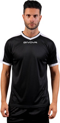 Koszulka Givova Revolution Interlock czarno-biała MAC04 1003