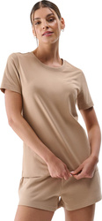 Koszulka damska 4F F2356 beżowa 4FWMM00TTSHF2356 83S