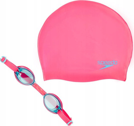 Czepek i okularki pływackie pływackie Speedo JET V2 SWIM SET Junior