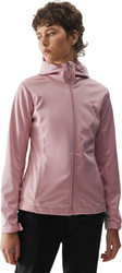 Kurtka przejściowa softshell z kapturem damska 4F F215 różowa 4FWSS24TSOFF215 56S