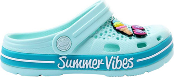 Chodaki sandały klapki dla dzieci Coqui Lindo miętowo-turkusowe 6423-409-4419