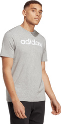 Koszulka męska adidas Essentials Single Jersey Linear Embroidered Logo Tee szara IC9277