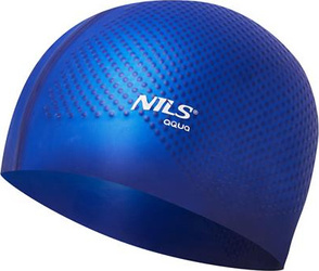 Czepek silikonowy dots Nils aqua nqc jednokolorowy ciemnoniebieski