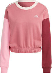 Bluza damska adidas Essentials 3-Stripes Crop różowa IC9875