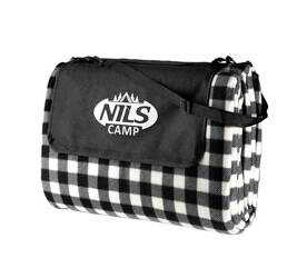 Koc piknikowy Nils Camp NC2310 biało-czarny 300x200 cm PE   ALU
