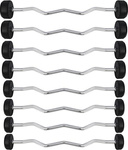 Sztanga gryf stały łamany gumowany HMS 50 kg długość 116 cm