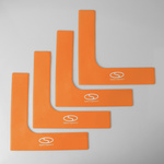 Znaczniki płaskie pachołki na parkiet narożniki SMJ sport 4 sztuki pomarańczowe 25x25cm