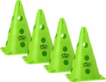 Zestaw pachołków treningowych z otworami SMJ 30 cm zielone 4 szt.