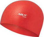 Czepek silikonowy dots Nils aqua nqc jednokolorowy czerwony