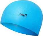 Czepek silikonowy dots Nils aqua nqc jednokolorowy jasnoniebieski