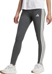 Legginsy damskie adidas Essentials 3-Stripes Cotton szare JZ3299