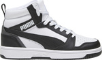Buty dla dzieci Puma Rebound V6 Mid biało-czarne 393831 01