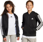Bluza dla dzieci adidas Essentials Full-Zip czarno-biała JD6494