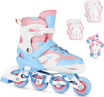 Łyżworolki rolki świecące koła LED regulowane ochraniacze Nils rozmiar 35-38