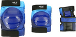 Zestaw ochraniaczy na kolana łokcie nadgarstki dla młodzieży na rolki deskorolkę hulajnogę Nils Extreme H734 rozmiar L niebieskie