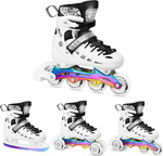 Łyżworolki, wrotki, łyżwy hokejowe, wrotko-rolki świecące LED z wymienną płozą 4w1 Nils Extreme NH10905 rozmiar L 39-42