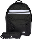Plecak sportowy szkolny miejski adidas Classic 3-Stripes Horizontal czarny JZ3321