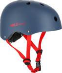 Dziecięcy kask rowerowy na rolki hulajnogę regulowany Nils Extreme MTW001-1 szaro-czerwony r L (58-61cm)