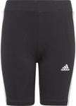 Spodenki dla dzieci adidas Essentials 3-Stripes Cotton Bike Tights czarne IC3628