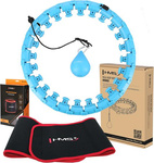 Zestaw hula hop z wypustkami i obciążnikiem HMS hhw01 niebieskie pas wyszczuplający br163 czerwony