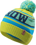 Dziecięca czapka zimowa Bejo Barro Jrb ocieplana limonkowo-niebieska