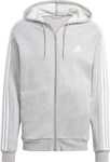 Bluza męska adidas Essentials Fleece 3-Stripes Full-Zip szara IJ6479