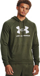 Bluza z kapturem kangurka męska Under Armour Rival Fleece Logo HD oliwkowa 1379758 390