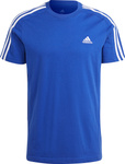 Koszulka męska adidas Essentials Single Jersey 3-Stripes niebieska IC9338