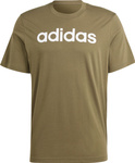 Koszulka męska adidas Essentials Single Jersey Linear Embroidered Logo Tee khaki IC9280