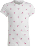 Koszulka dla dzieci adidas Brand Love Print Cotton Tee biała IB8918