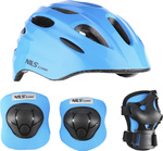 Zestaw kask z ochraniaczami niebieski Nils Extreme mtw01 h210 rozmiar XS