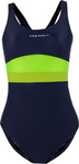Kostium kąpielowy damski Crowell Katie kol.02 granatowo-limonkowo-zielony