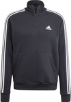 Bluza męska adidas Essentials Fleece 3-Stripes 1/4-Zip czarna HZ6235