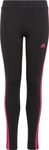 Legginsy dla dzieci adidas Essentials 3-Stripes Cotton Tights czarno-różowe IC3627