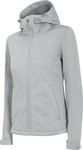 Kurtka przejściowa softshell z kapturem damska 4F szara H4Z22 SFD350 27M